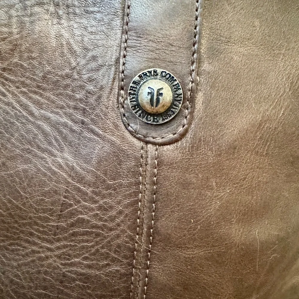 Frye Melissa Brown Double Sole Button Lug Tall Riding Boots Women's Size 11 - Picture 5 of 12